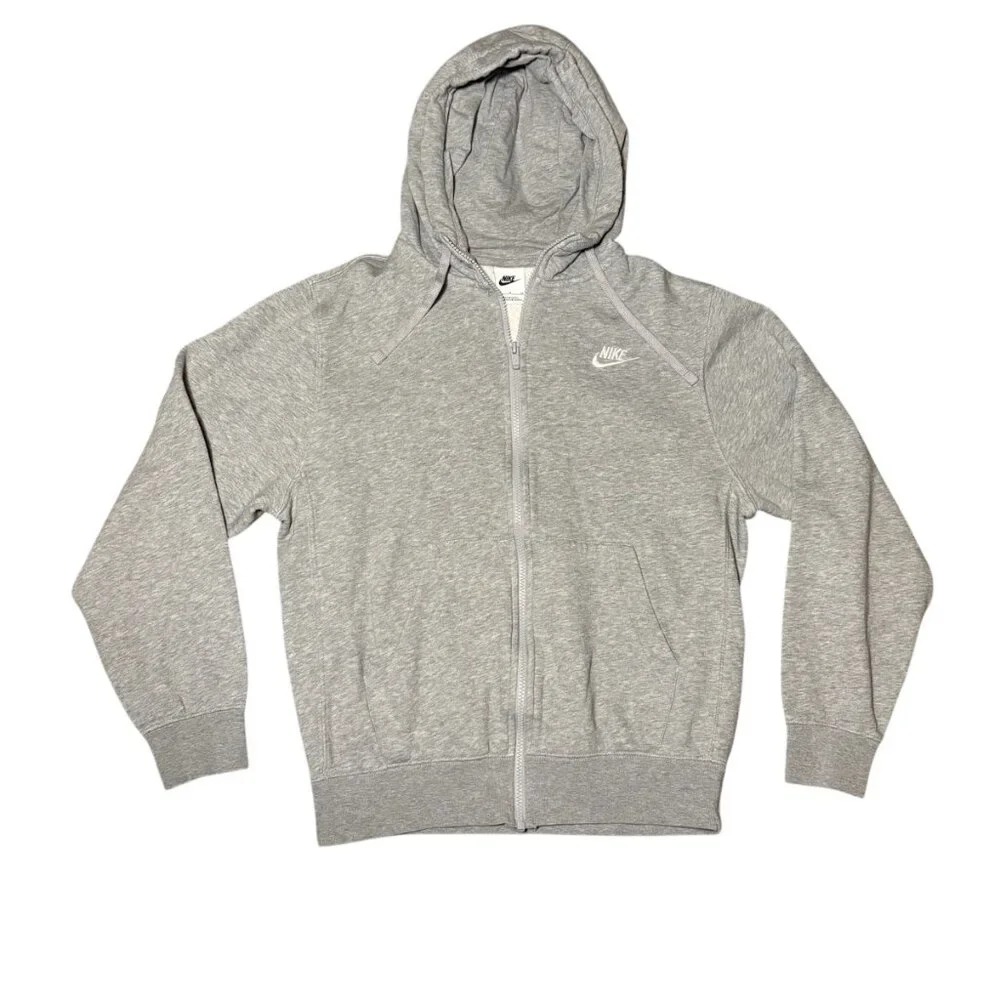 Nike Men's Sportswear Club Fleece Full-Zip Hoodie Grey Men's Small - Picture 2 of 7
